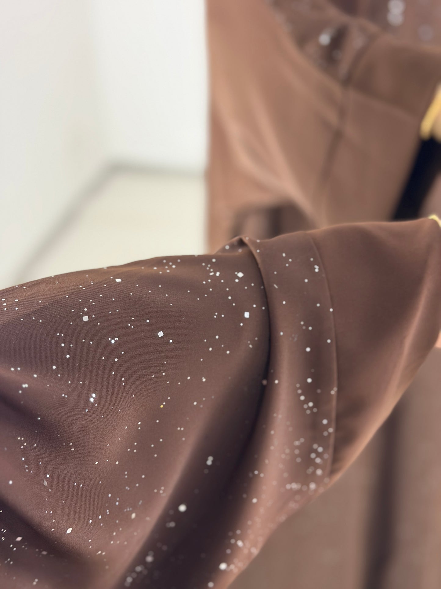 Glitzer Abaya braun