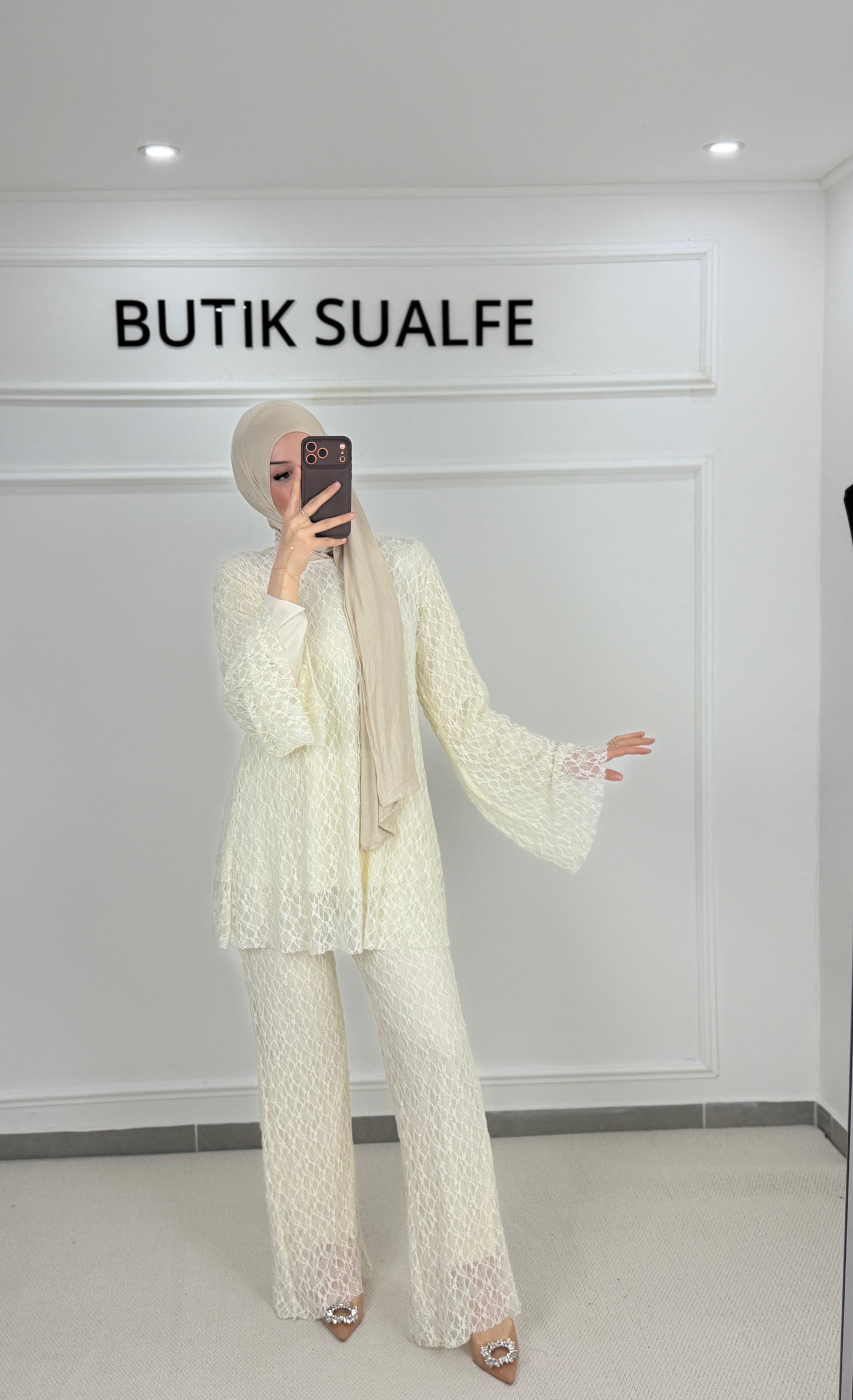 Spitzen Set creme