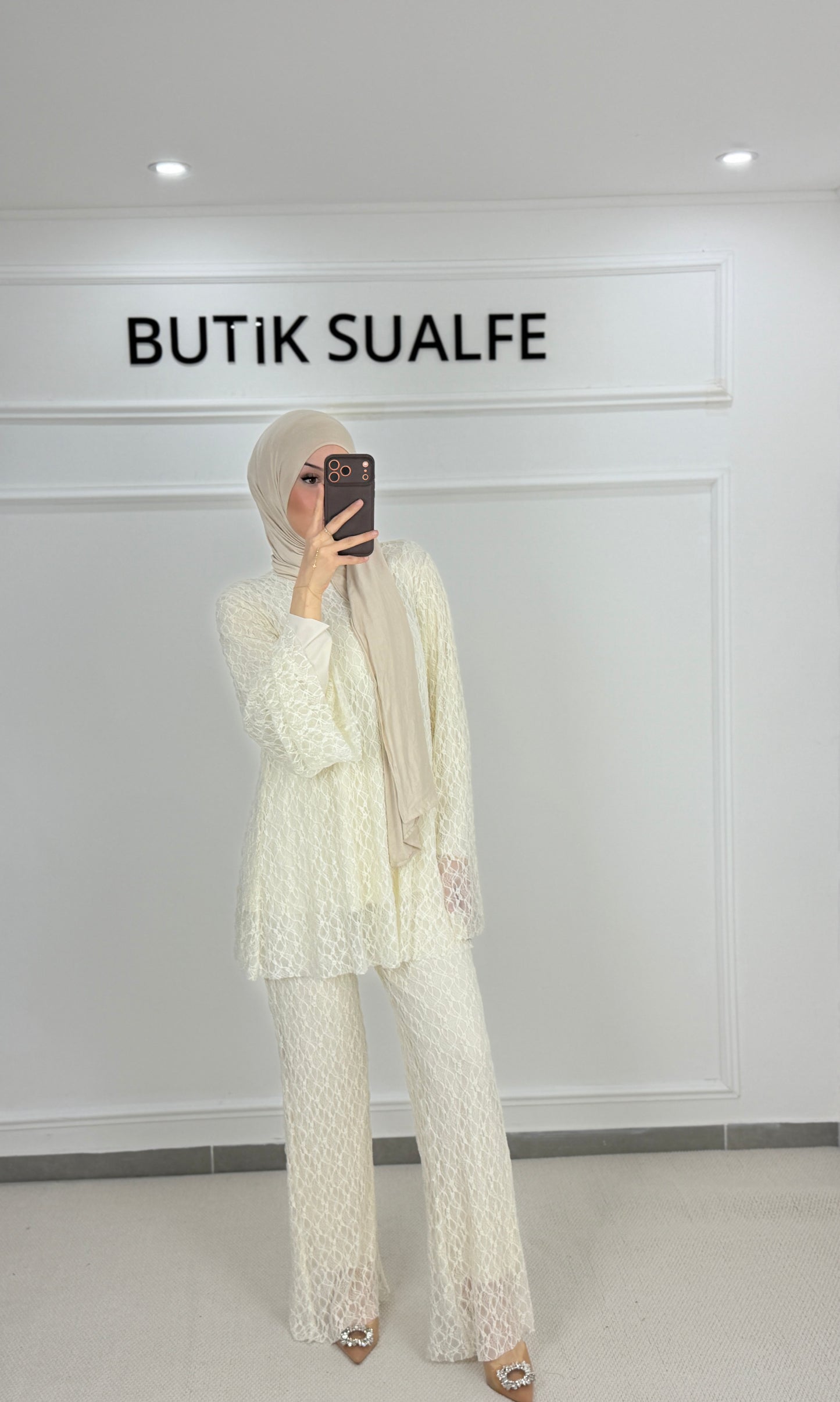 Spitzen Set creme