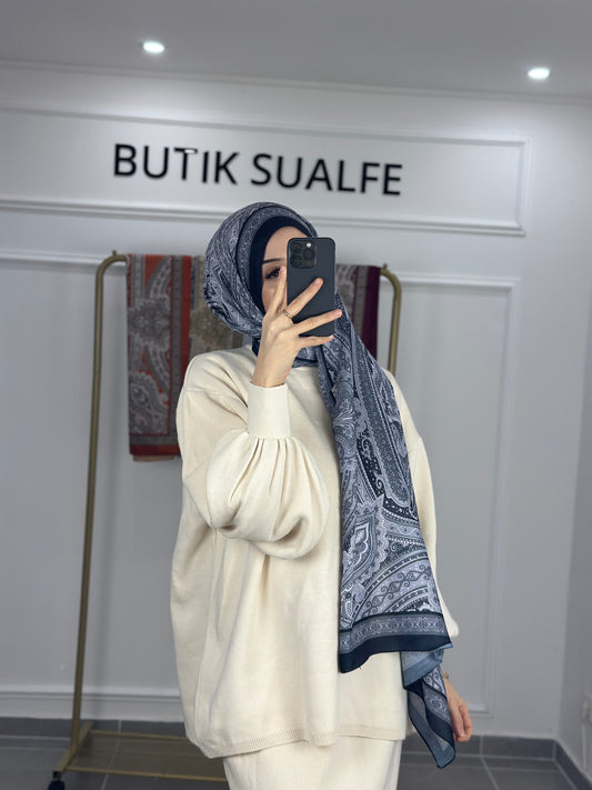 Hijab SCHWARZ/SILBER