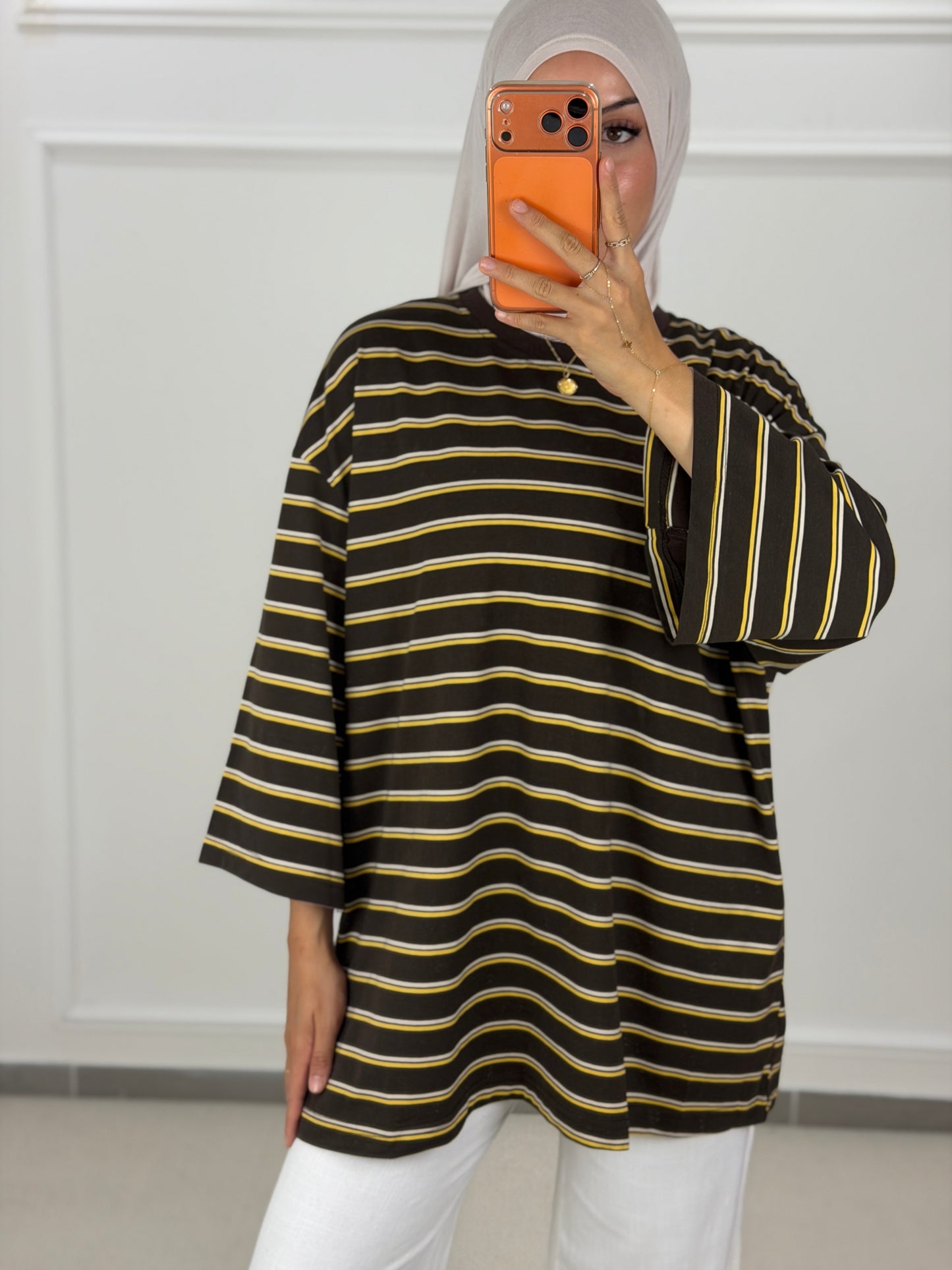 Basic shirt braun streifen