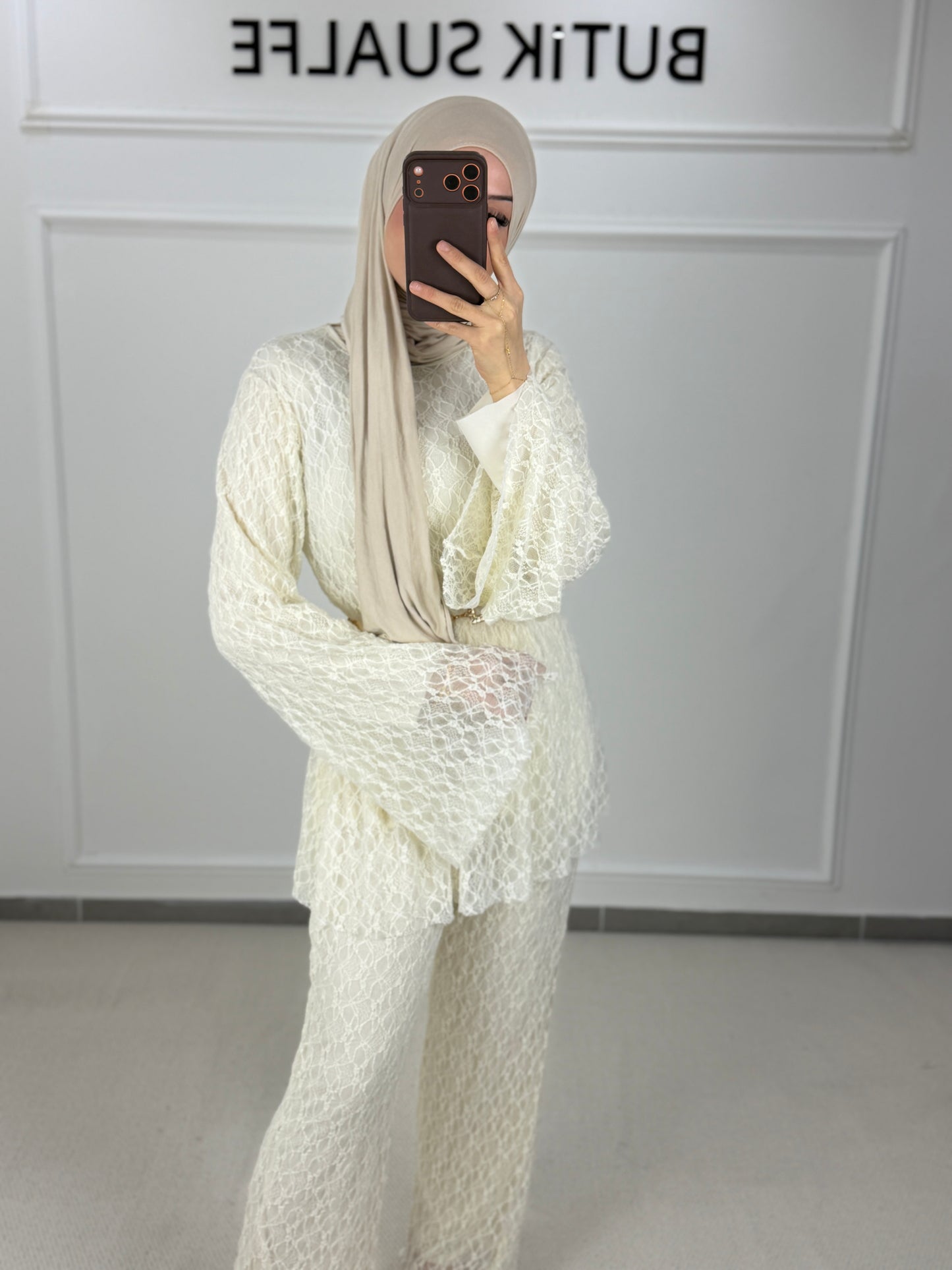Spitzen Set creme