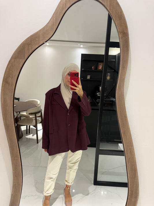 Oversize Blazer weinrot