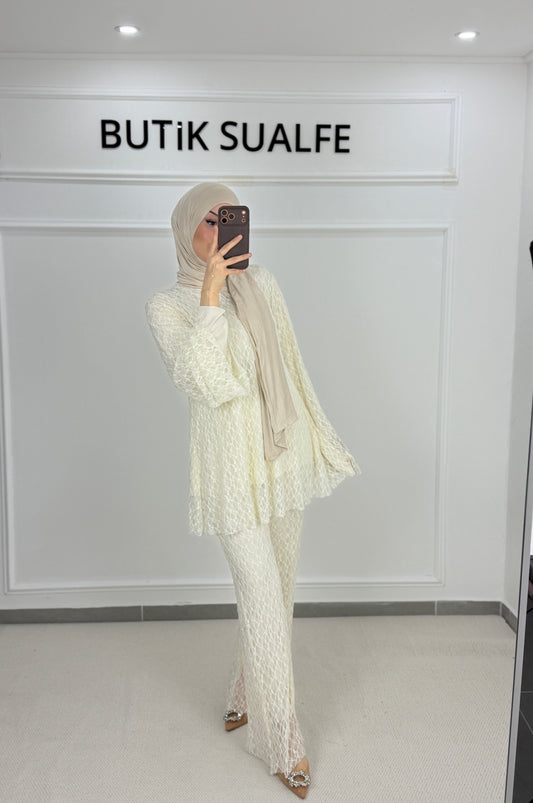 Spitzen Set creme
